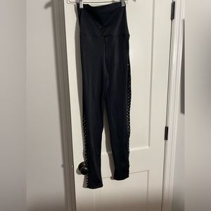 womens black high waisted leggings balera with rhinestones